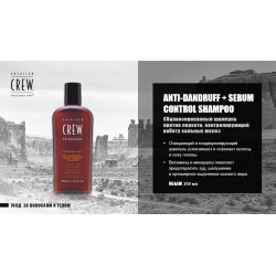 American Crew Шампунь баланс для вол ОТ перхоти 250ml. ANTI-DANDRUFF+SEBUM CONTROL