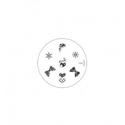 KONAD Печатная форма (диск) М59. SN-IPM059 image plate M59, бантики, снежинки