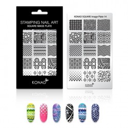 KONAD Плитка д/стемпинга № 14. SN-SIP14 Square Image Plate14 ОРНАМЕНТЫ разные