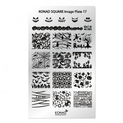 KONAD Плитка д/стемпинга № 17. SN-SIP17 Square Image Plate17 ХЕЛЛОУИН