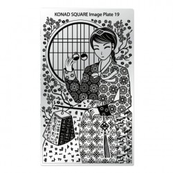 KONAD Плитка д/стемпинга № 19. SN-SIP19 Square Image Plate19 ЯПОНСКИЕ МОТИВЫ